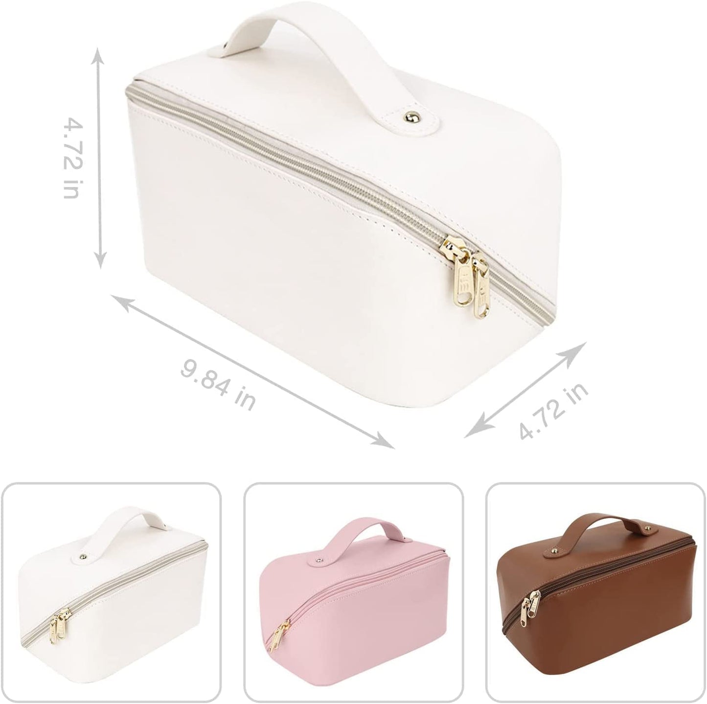 Premium Travel Makeup & Brush Organizer – Spacious Multi Pocket Cosmetic Case