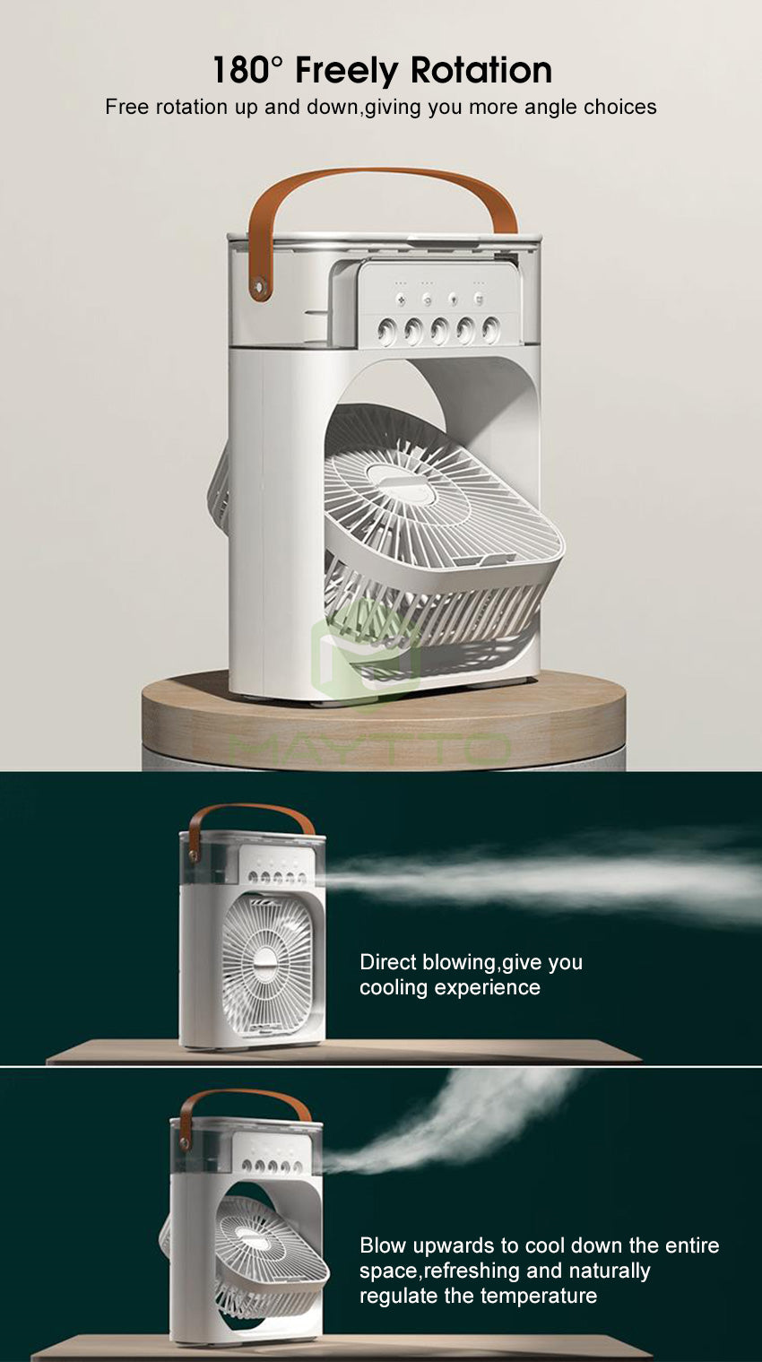 3-in-1 Mini Air Cooler – Portable AC with Humidifier, Quiet Cooling for Home & Office