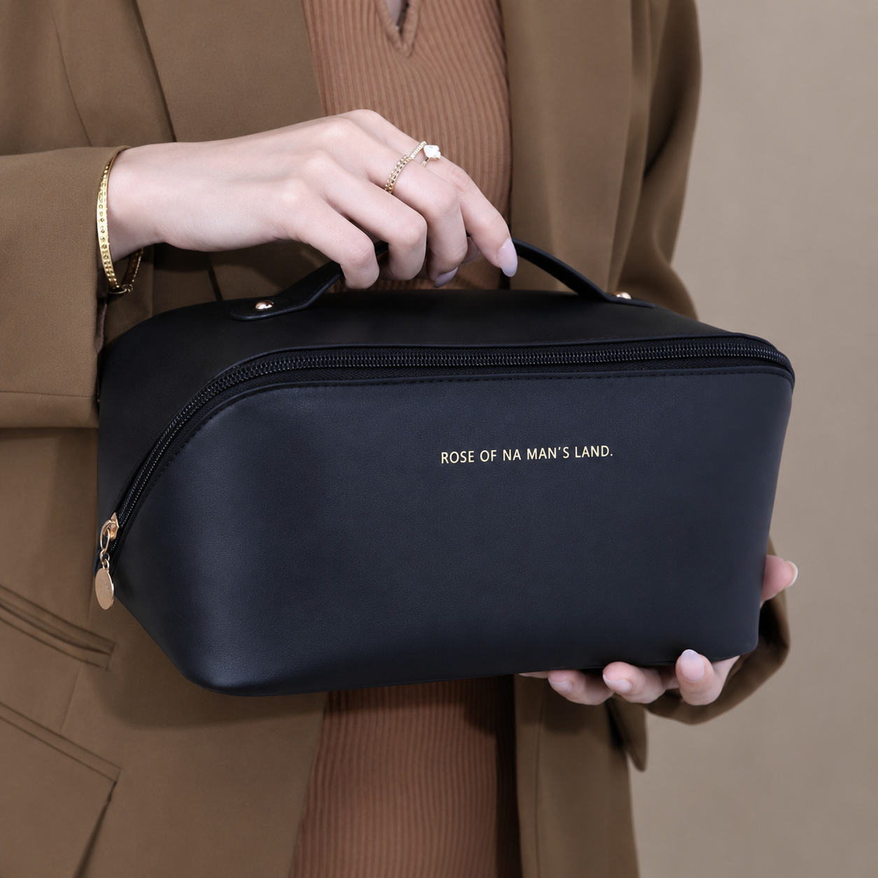 Premium Travel Makeup & Brush Organizer – Spacious Multi Pocket Cosmetic Case