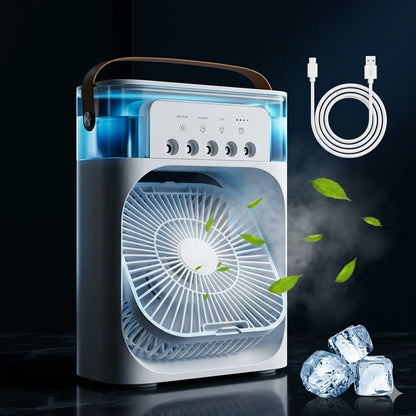 3-in-1 Mini Air Cooler – Portable AC with Humidifier, Quiet Cooling for Home & Office