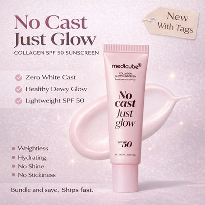 Medicube Hydrating Collagen Sunscreen SPF 50+ | No White Cast Daily Face Sunscreen