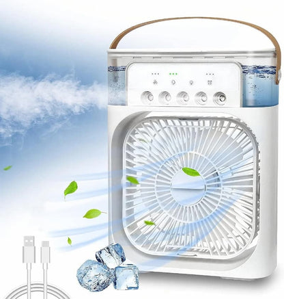 3-in-1 Mini Air Cooler – Portable AC with Humidifier, Quiet Cooling for Home & Office